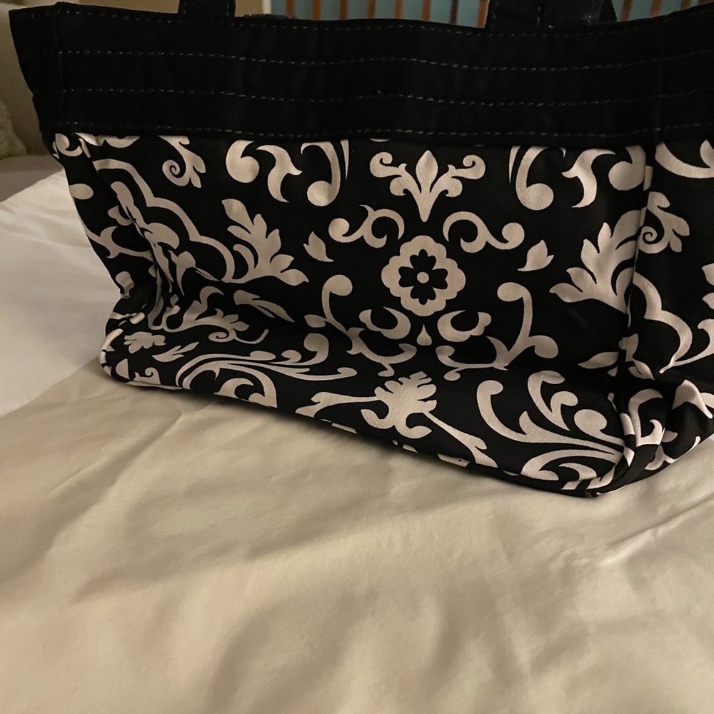 Black and white Thirty-One Demi Purse